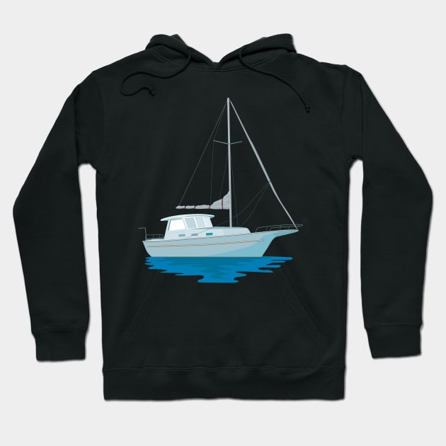 Sailboat or Sailing Boat Retro Hoodie by retrovectors